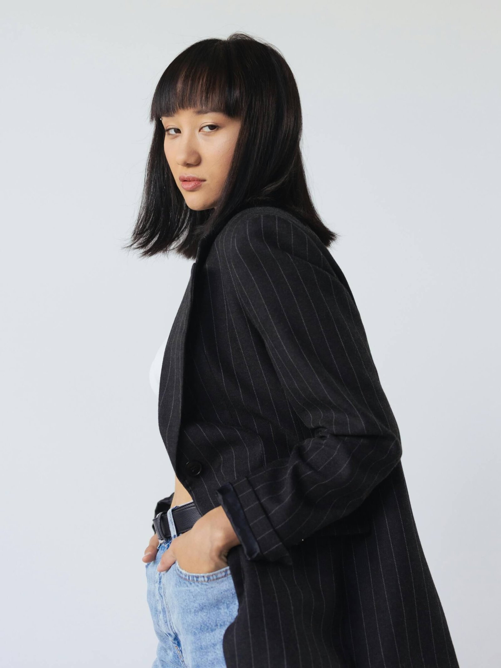 Minimal stripe blazer